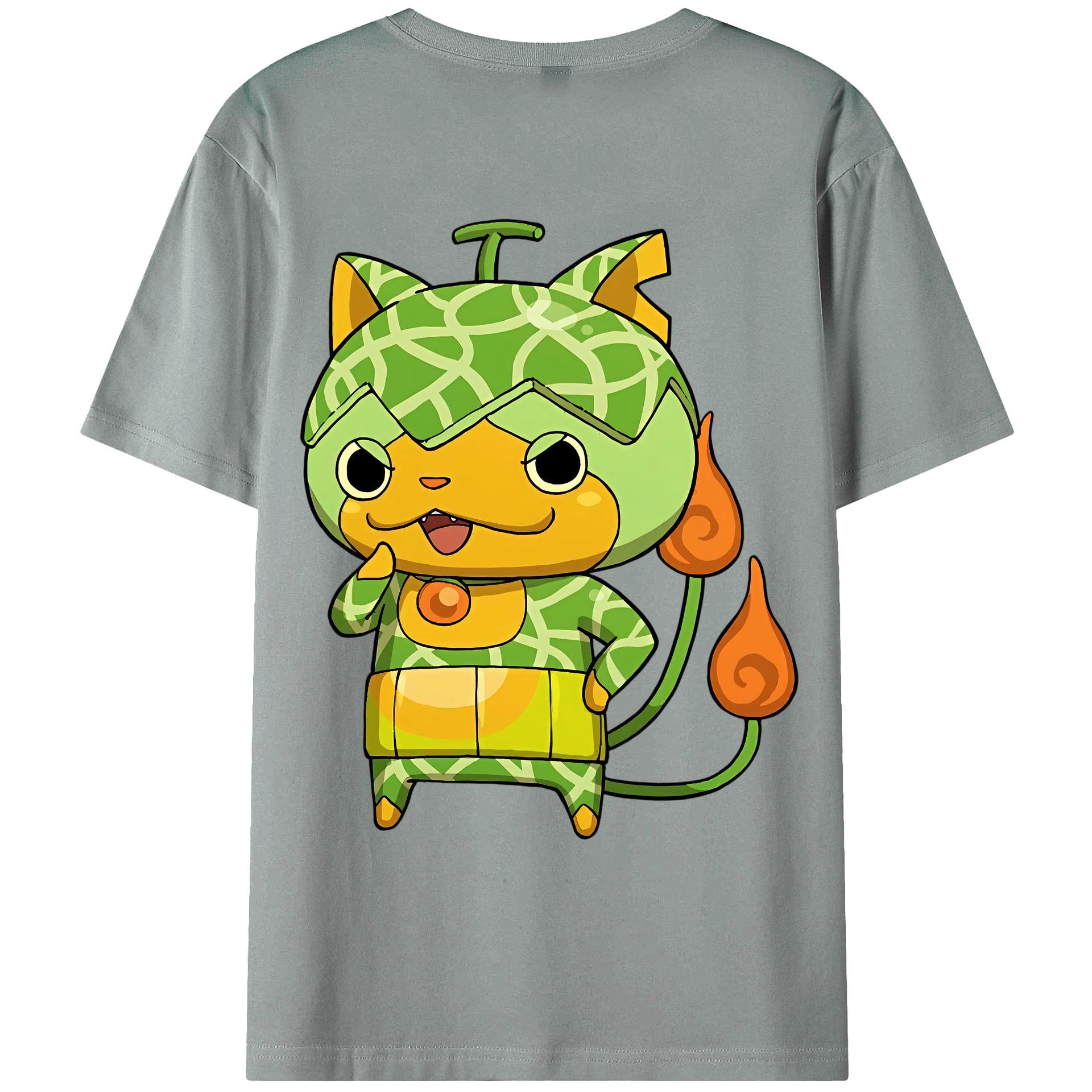 （画像用） 妖怪ウォッチ Yo-kai Watch 綿100％ メンズ半袖Tシャツ（バックプリント） 通気性